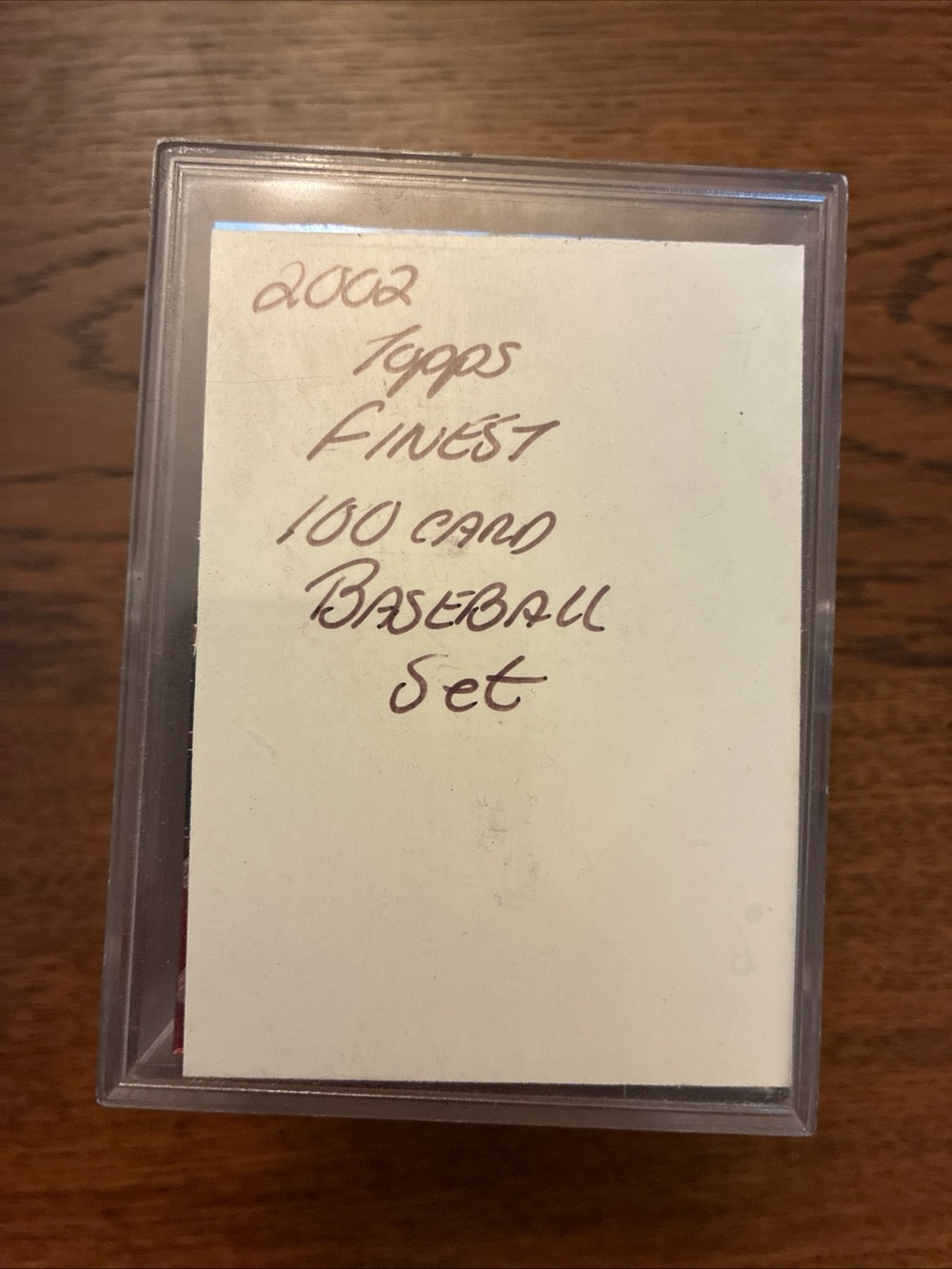Topps White Insert with Clear Case and Brown Handwritten Label